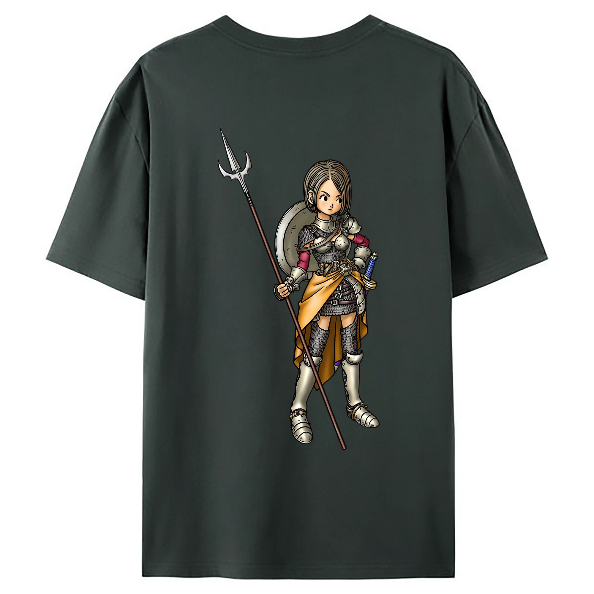 （画像用） ドラゴンクエスト Doragon Kuesuto Dragon Quest 綿100％ メンズ半袖Tシャツ（バックプリント） 通気性